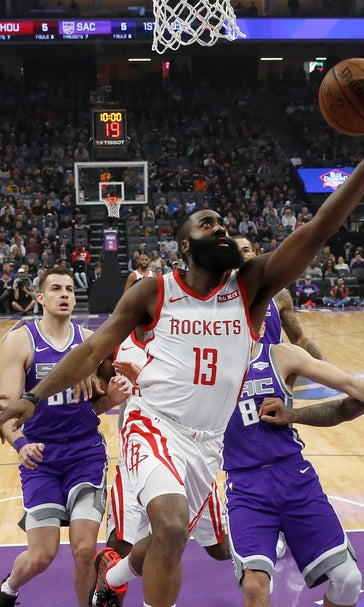 Harden makes 8 3s as Rockets thump Kings 127-101